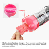 Pink 500ml Portable Pet Water Bottle | Multifunctional Travel Pet Feeder | Outdoor Dog Drinking Bottle with Waste Shovel - Side View