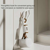 White Portable Dog Poop Scooper with Large 9.5cm Opening, Ergonomic Handle, Lightweight 320g Pet Waste Picker for Outdoor Walks - 45-Degree Angle