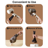 Yellow Portable Dog Poop Scooper with Large 9.5cm Opening, Ergonomic Handle, Lightweight 320g Pet Waste Picker for Outdoor Walks - Top-Down View