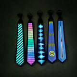 Style 06 LED Sound-Activated Glowing Tie - Party Performance Accessory with Adjustable Light Patterns(Batteries not included, self-provided) - Front View