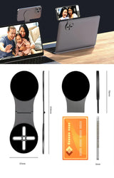 Black Magnetic Foldable Phone Stand – Universal Aluminum Alloy Desktop & Tesla Car Mount, Compact and Lightweight Design - 45-Degree Angle