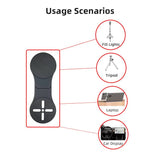 Black Magnetic Foldable Phone Stand – Universal Aluminum Alloy Desktop & Tesla Car Mount, Compact and Lightweight Design - Rear View