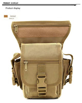 Green Tactical Outdoor Leg Bag - 900D Durable Multi-Layer Waist Pack for Cycling, Fishing, and Security - Side View