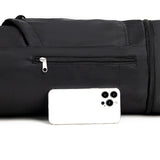 Black Durable Yoga Mat Carry Bag – Multi-Functional Fitness Backpack with Wet Pocket(Mugs are filming props, not included) - Top-Down View