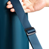 Dark Blue Durable Yoga Mat Carry Bag - Multi-Functional Fitness Backpack with Wet Pocket(Mugs are filming props, not included) - Top-Down View