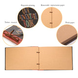 26*18CM 2 Pcs Vintage DIY Scrapbook Photo Album - Our Adventure Book for Travel and Memories - Side View