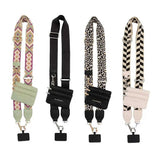 Black Adjustable Crossbody Strap with Mini Pouch - Versatile Replacement Shoulder Strap - Front View