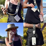 Black Adjustable Crossbody Strap with Mini Pouch - Versatile Replacement Shoulder Strap - Rear View