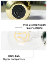 Rainbow Shape Portable USB Rechargeable LED Bulb - Night Light & Festive Decor - Side View