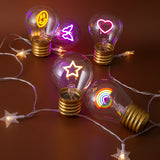 Rainbow Shape Portable USB Rechargeable LED Bulb - Night Light & Festive Decor - 45-Degree Angle
