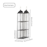 Grey Hanging Dustproof Storage Bag - Multi-Layer Organizer for Bags, Clothes & Accessories, 3-Tier N