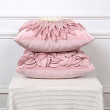 Style 1 Pink 3D Floral Cushion Covers - Modern Luxury Decorative Throw Pillow Covers for Living Room(Without Pillow Insert) - Side View