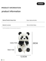 Ceramic Panda Tissue Box Holder - Creative Cartoon Napkin Dispenser for Home Decor - Top-Down View