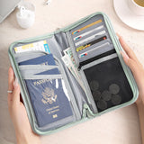 Pink Portable RFID Blocking Travel Passport Holder with Large Capacity - Top-Down View