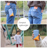 Orange And Grey Portable Waterproof Camping Mat - Foldable Picnic and Beach Blanket - Side View