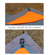 Grey And Green Portable Waterproof Camping Mat - Foldable Picnic and Beach Blanket - Front View