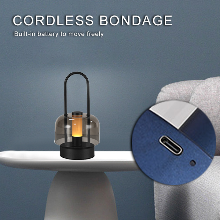 Black Portable Rechargeable LED Lantern ??Touch Control, Adjustable Brightness, USB Charging