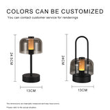 White Portable Rechargeable LED Lantern -Touch Control, Adjustable Brightness, USB Charging - Side View