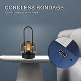 Dark Blue Portable Rechargeable LED Lantern - Touch Control, Adjustable Brightness, USB Charging - Front View