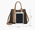 Beige And Blue Retro Fashion Handbag - Elegant Tote with Large Capacity for Work and Daily Use