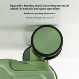 Dark Green 18-Inch Lightweight Carry-On Luggage - Waterproof & Anti-Theft Suitcase with Silent Universal Wheels - Side View
