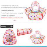 Pink 3-in-1 Kids Play Tent Set - Foldable Indoor/Outdoor Tunnel and Ball Pit with Fence - Top-Down View