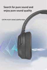 Khaki P2963 Wireless Bluetooth Headphones with LED Light, Hi-Fi Sound, and Sport Design - Side View