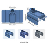 Dark Blue Multi-Functional Silicone Couch Cup Holder with Storage Organizer | Durable and Creative Armrest Tray - 45-Degree Angle