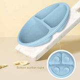 Yellow 1183# Silicone Baby Feeding Set - Suction Plate, Bib, Cup & Utensils | BPA-Free Baby Tableware - Top-Down View