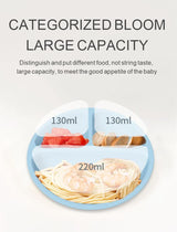 Beige 013# Silicone Baby Feeding Set - Suction Plate, Bib, Cup & Utensils | BPA-Free Baby Tableware - Front View