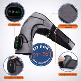 Black Rechargeable Heated Shoulder Massager with LED Display - Adjustable Compression Wrap for Pain - Side View