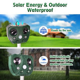 SJZ668A Solar-Powered Ultrasonic Animal Repellent with Motion Sensor & LED Flashing Lights - Side View