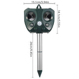 SJZ668A Solar-Powered Ultrasonic Animal Repellent with Motion Sensor & LED Flashing Lights - 45-Degree Angle
