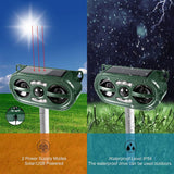 Solar-Powered Ultrasonic Animal Repellent - Outdoor, Waterproof Pest Deterrent for Rodents, Birds, and More - Side View