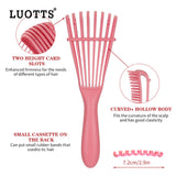 3PCS Green Octopus-Style Detangling Brush - 8 Flexible Arms for Effortless Hair Styling - Side View
