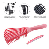 3PCS Green Octopus-Style Detangling Brush - 8 Flexible Arms for Effortless Hair Styling - 45-Degree Angle