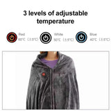 Electric Heated Flannel Blanket - 150x80cm USB-Powered Wearable Heating Shawl (Rechargeable battery not included) - Front View