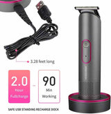 PRITECH PR-2888 Professional Hair Clipper Kit - USB Rechargeable, 600mAh Battery, IPX6 Waterproof Grooming Set - Side View
