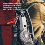 White Portable Handheld Fan with 2000mAh Battery - 3-in-1 Design for Desk, Handheld, and Hanging Use (Model Q3) - Top-Down View