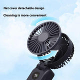 White Portable Handheld Fan with 2000mAh Battery - 3-in-1 Design for Desk, Handheld, and Hanging Use (Model Q3) - 45-Degree Angle