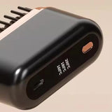Black Wireless Hair Straightening Brush with Adjustable Temperature - Model HK-118 - Top-Down View