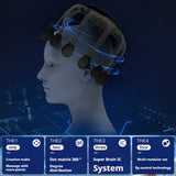 White Upgraded B model [5 modes + vibration + timing + red light]  Multifunctional Electric Head Massager with 14 Nodes- Scalp Stress Relief - 45-Degree Angle