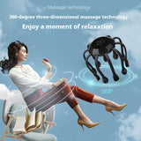 Black Upgraded B model [5 modes + vibration + timing + red light]  Multifunctional Electric Head Massager with 14 Nodes- Scalp Stress Relief - Side View