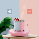 Pink Multifunctional Cooling and Heating Cup with Mug - 10W Rapid Temperature Adjustment - Front View