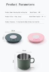 Pink Multifunctional Cooling and Heating Cup with Mug - 10W Rapid Temperature Adjustment - 45-Degree Angle