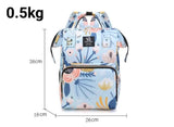 Large Capacity Multi-Functional Baby Diaper Backpack - Stylish and Travel-Friendly Mummy Bag  floral Blue - Front View