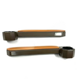 Toyota Land Cruiser FJ76/FJ79 Center Console and Door Armrest Cup Holder Set - Brown Leather - Front View