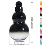 32oz Black Myth Wukong Inspired Gourd Water Plastic Green Bottle - Decorative Double-Layer Flask with Calligraphy and Accessories - Top-Down View