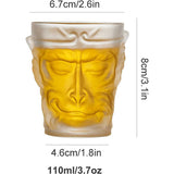 4 PCS Black Myth Wukong Crystal Glass Cup - Frosted with Gold Detailing - Top-Down View