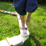 Wooden Sensory Balance Beam Set for Kids - Indoor and Outdoor Balance Training - Front View